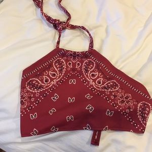 Bandana tied crop top